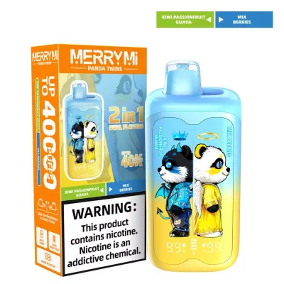 MERRYMi PANDA TWINS 40000 Puffs - Blackberry Cherry Dragon Fruit-Ice - Einweg-E-Zigarette