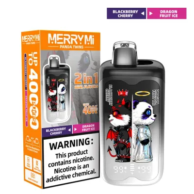 MERRYMi PANDA TWINS 40000 Puffs - Blackberry Cherry Dragon Fruit-Ice - Disposable Vape