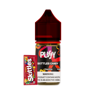 PUFFY 50 mg 30 ml (Skittles-Bonbons) – E-Liquid mit 5 % Nikotinsalz PUFFY 50 mg 30 ml (Skittles-Bonbons) – E-Liquid mit 5 % Nikotinsalz