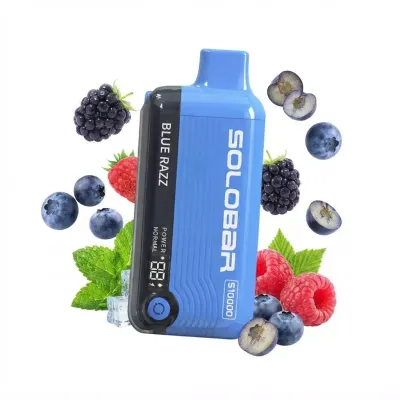 SOLOBAR S10000 Puffs - Blue Razz - Disposable Vape SOLOBAR S10000 Puffs - Blue Razz - Disposable Vape
