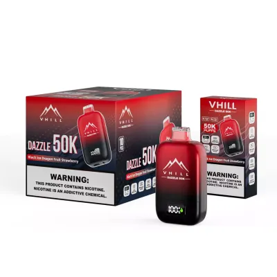 VHILL DAZZLE 50K - 50000 Puffs  Black Ice Dragon Fruit Strawberry - Disposable Vape