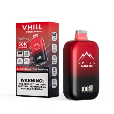 VHILL DAZZLE 50K - 50000 Puffs  Black Ice Dragon Fruit Strawberry - Disposable Vape