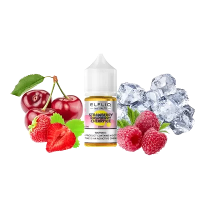 ELFLIQ 50 mg 30 ml (Erdbeere-Himbeer-Kirsch-Eis) - E-Liquid mit 5 % Nikotinsalz