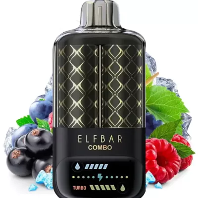 ELF BAR COMBO 25000 - BLACKCURRANT RASPBERRY AND GRAPE 5% - RECHARGEABLE ELF BAR COMBO 25000 - BLACKCURRANT RASPBERRY AND GRAPE 5% - RECHARGEABLE