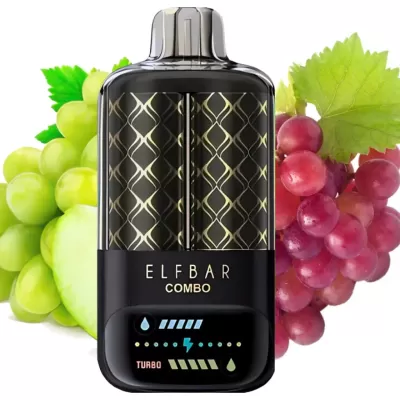 ELF BAR COMBO 25000 - GREEN GRAPE AND GRAPE 5% - RECHARGEABLE ELF BAR COMBO 25000 - GREEN GRAPE AND GRAPE 5% - RECHARGEABLE