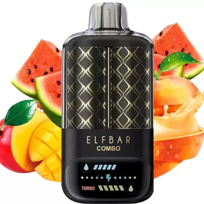 ELF BAR COMBO 25000 - PEACH MANGO AND WATERMELON 5% - RECHARGEABLE ELF BAR COMBO 25000 - PEACH MANGO AND WATERMELON 5% - RECHARGEABLE
